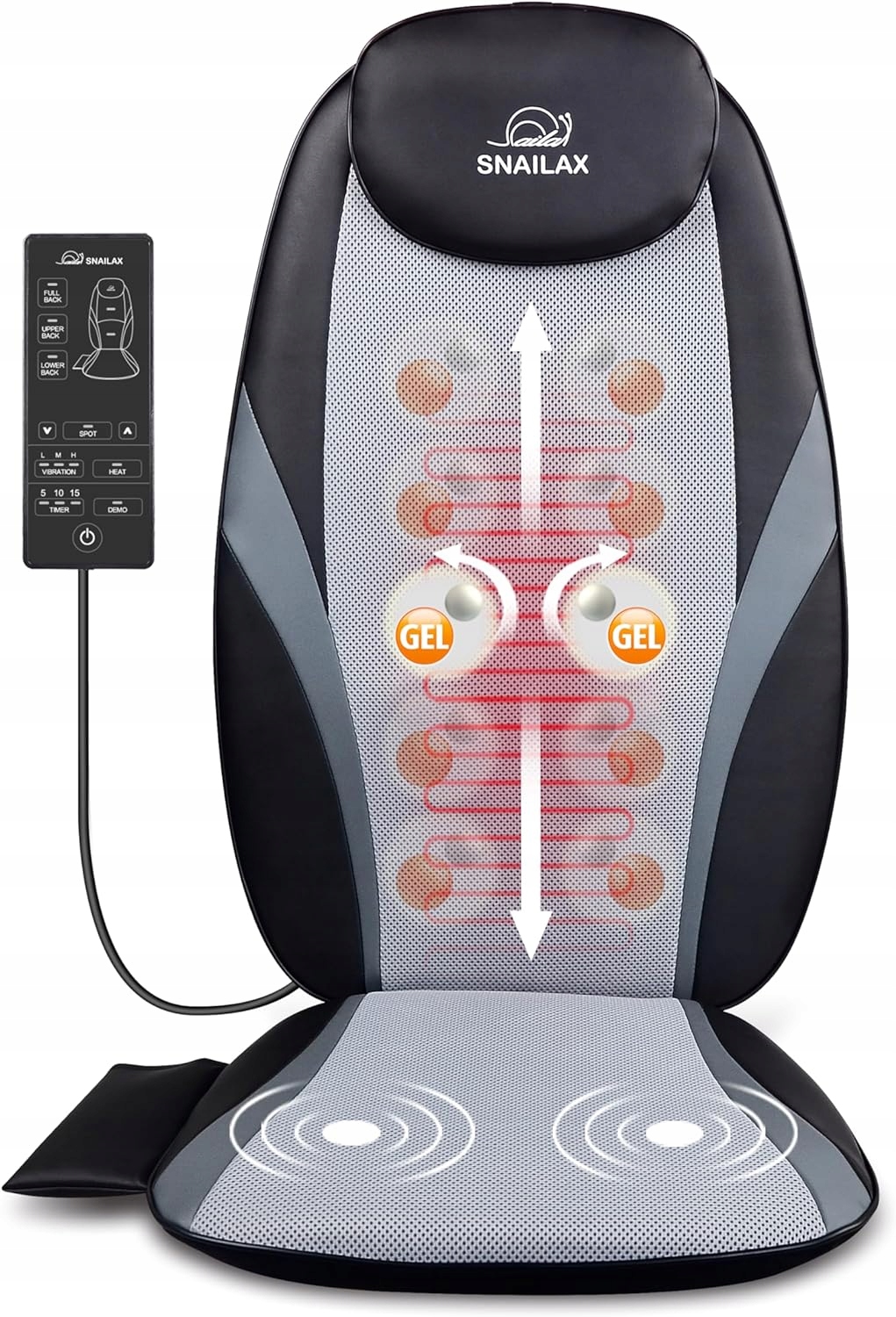 Mata Masująca z Podgrzewaniem i Wibracją Snailax Shiatsu SL-256 szara