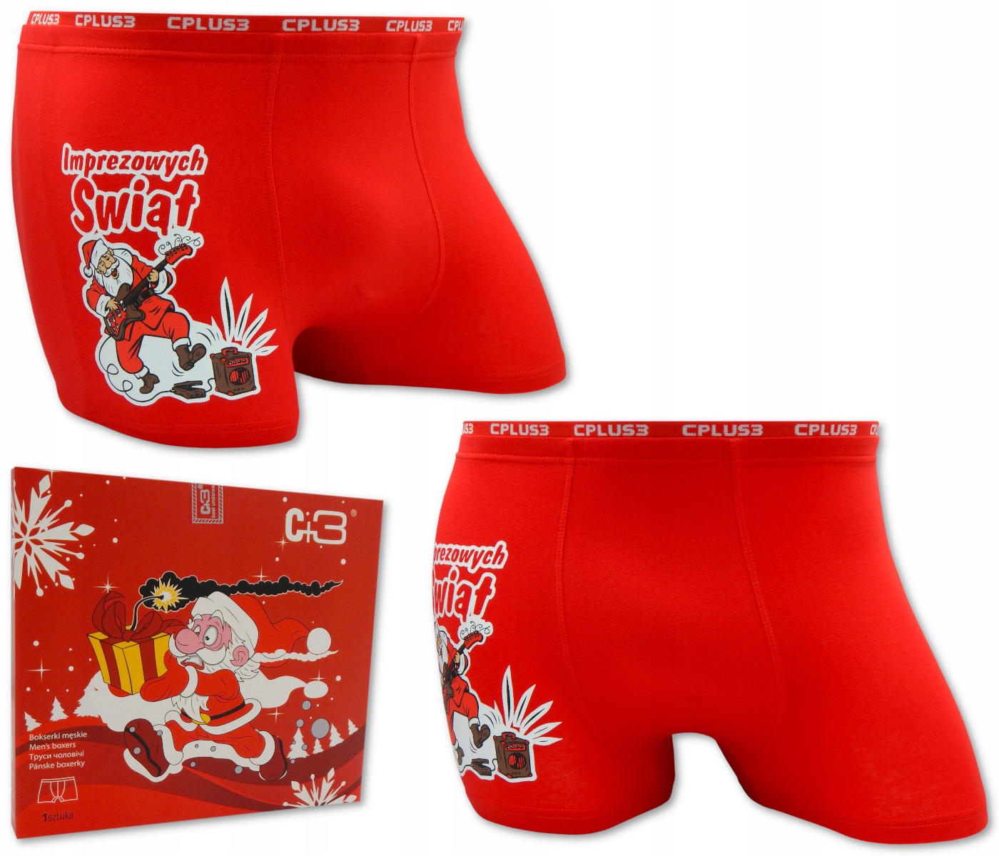 

Świąteczne Bokserki C+3 Święta/mikołajki