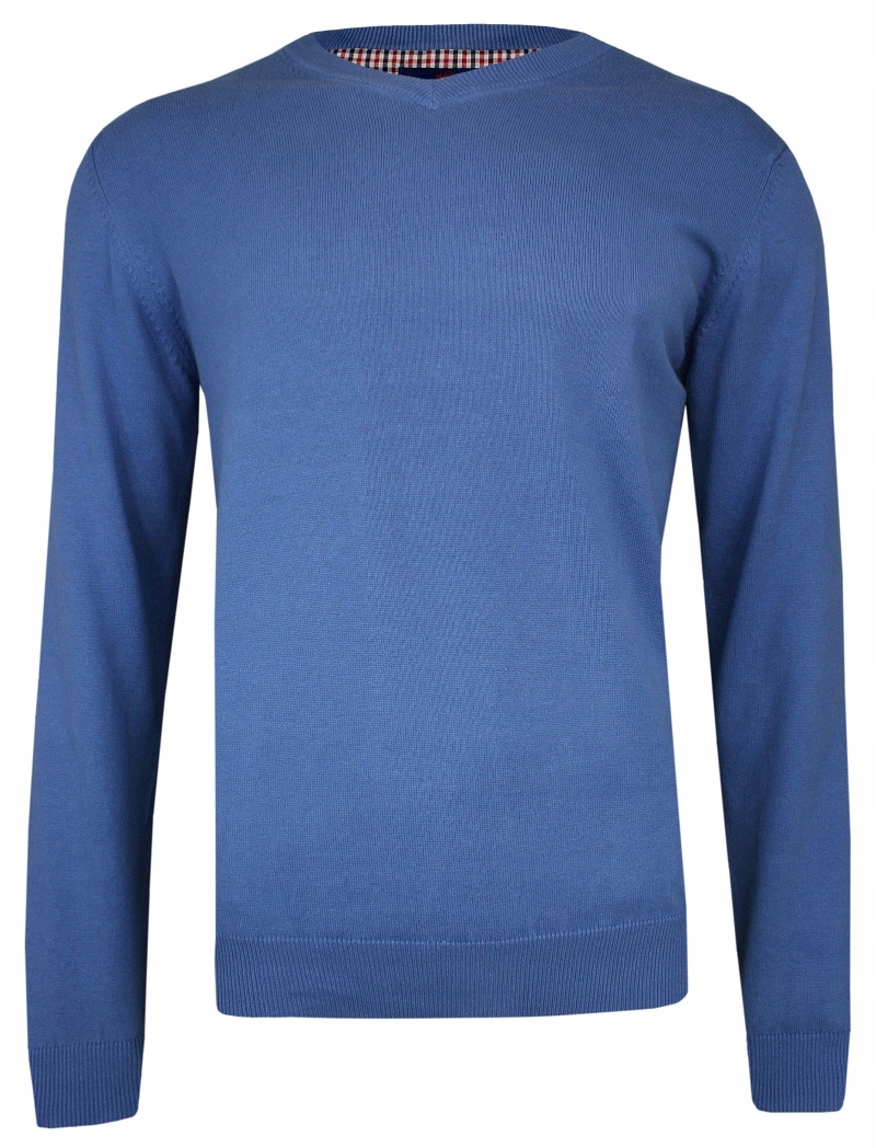 

Niebieski Sweter w serek Adriano Guinari -M