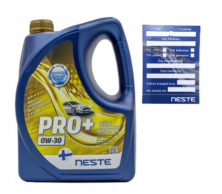 Olej Neste Pro+ 0W30 4L Sl/sj/cf, A1/B1, A5/B5 Made in Finland