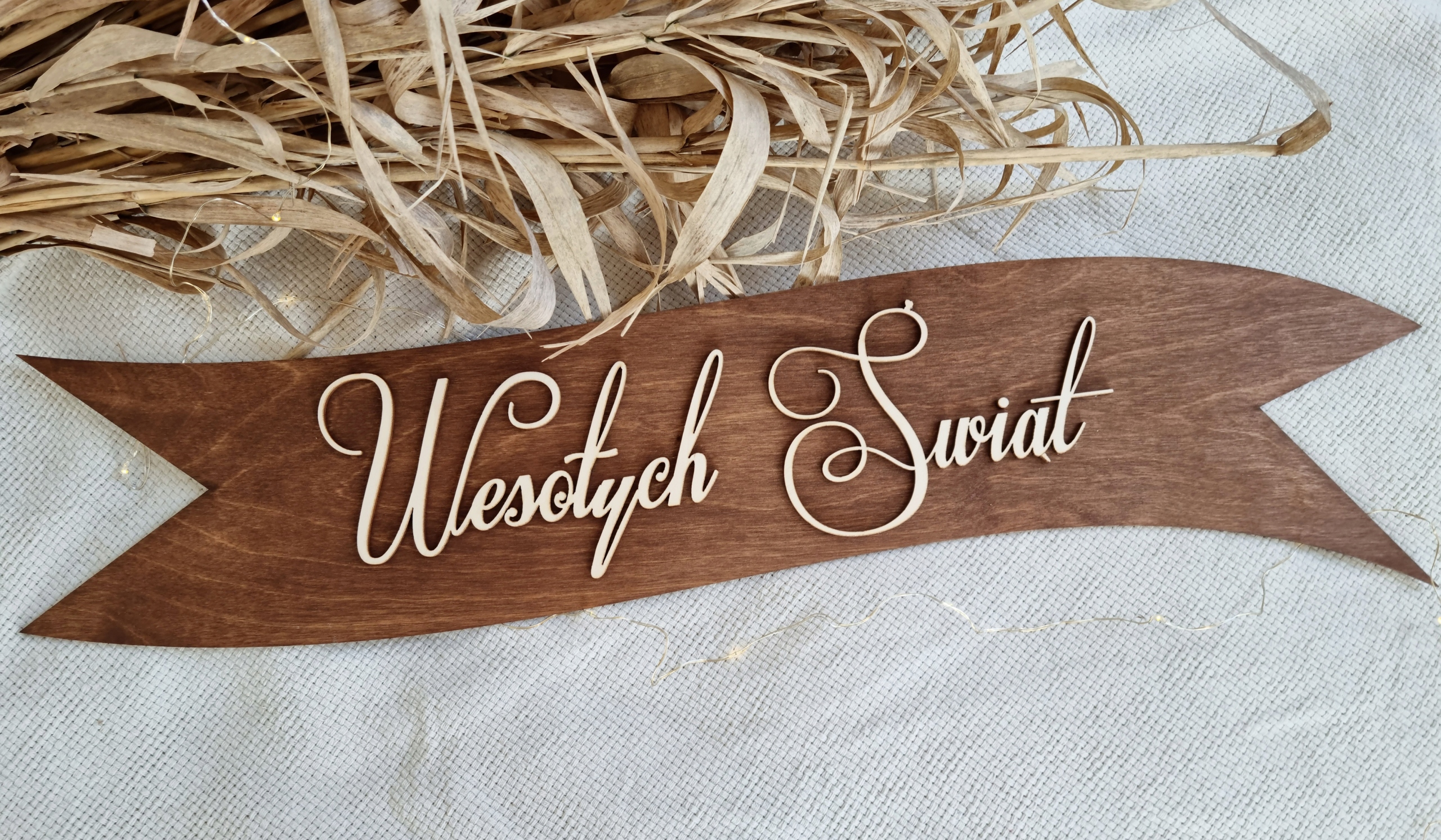 WSTĘGA WESOŁYCH ŚWIĄT DREWNIANA NAPIS 30 cm Kod producenta DEKORY
