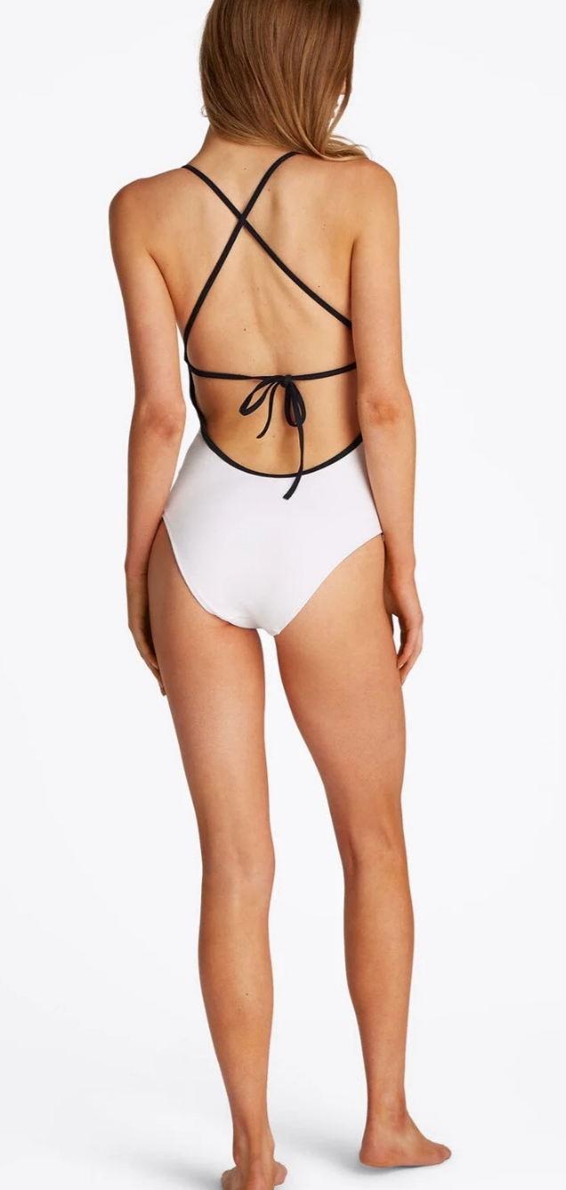 Tommy Hilfiger jednodílné plavky bílé velikost xs