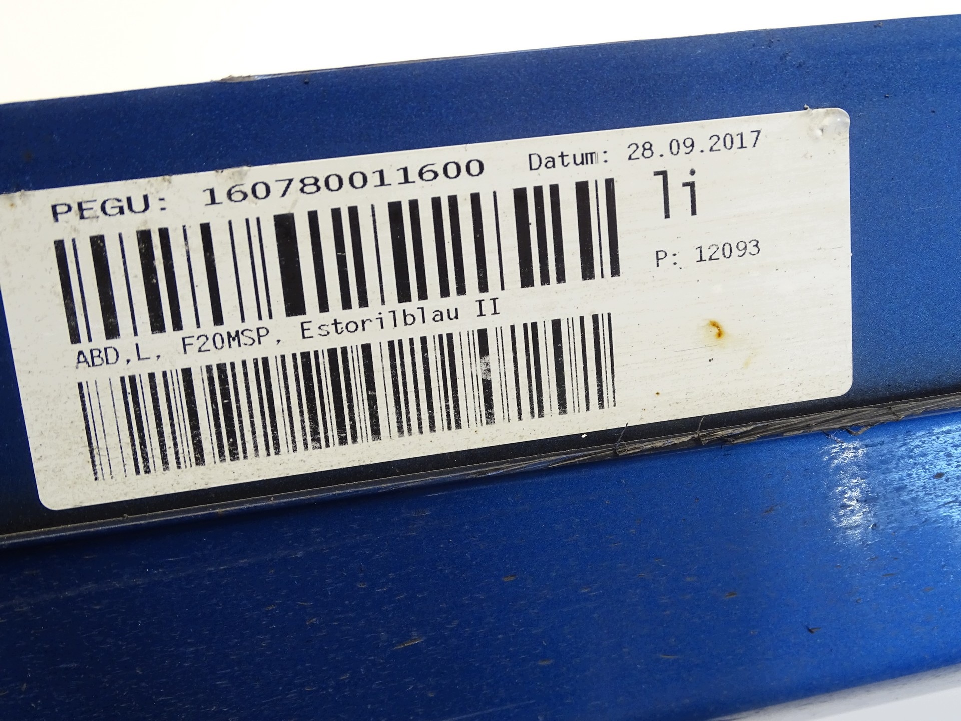 moulding threshold cap left BMW F20 m-packet B45 ESTORILBLAU