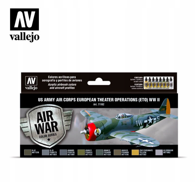 Vallejo 71182 Us Army Air Corps European Theatre Operations (eto) Wwii Set