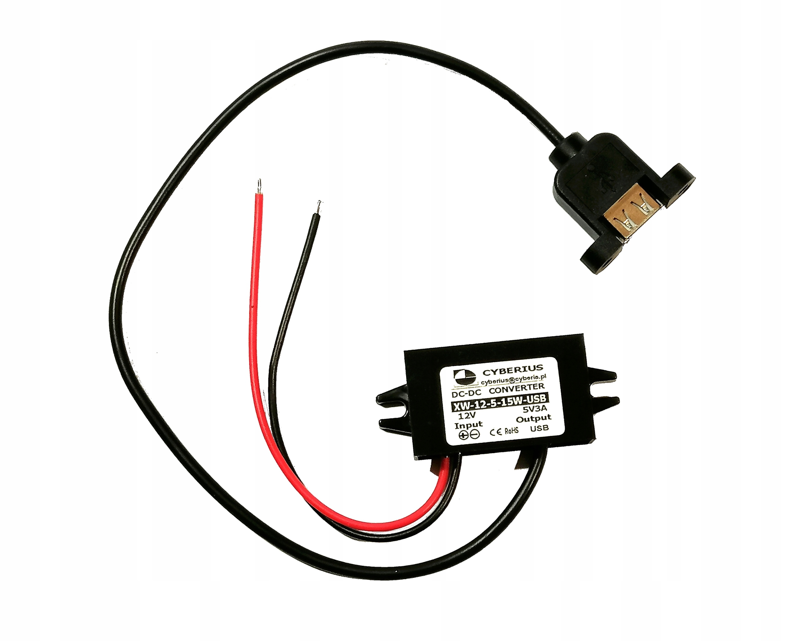 

przewód przetwornica nap. 12V x 1x5V/3A Usb