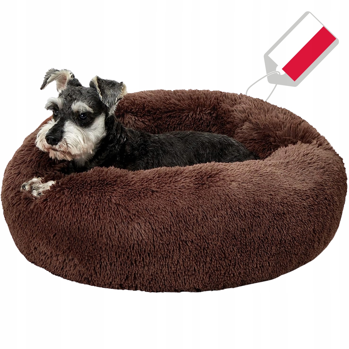 Legowisko Premium 65 CM dla Psa Kota Pluszowa Chmurka Antystresowa Brąz