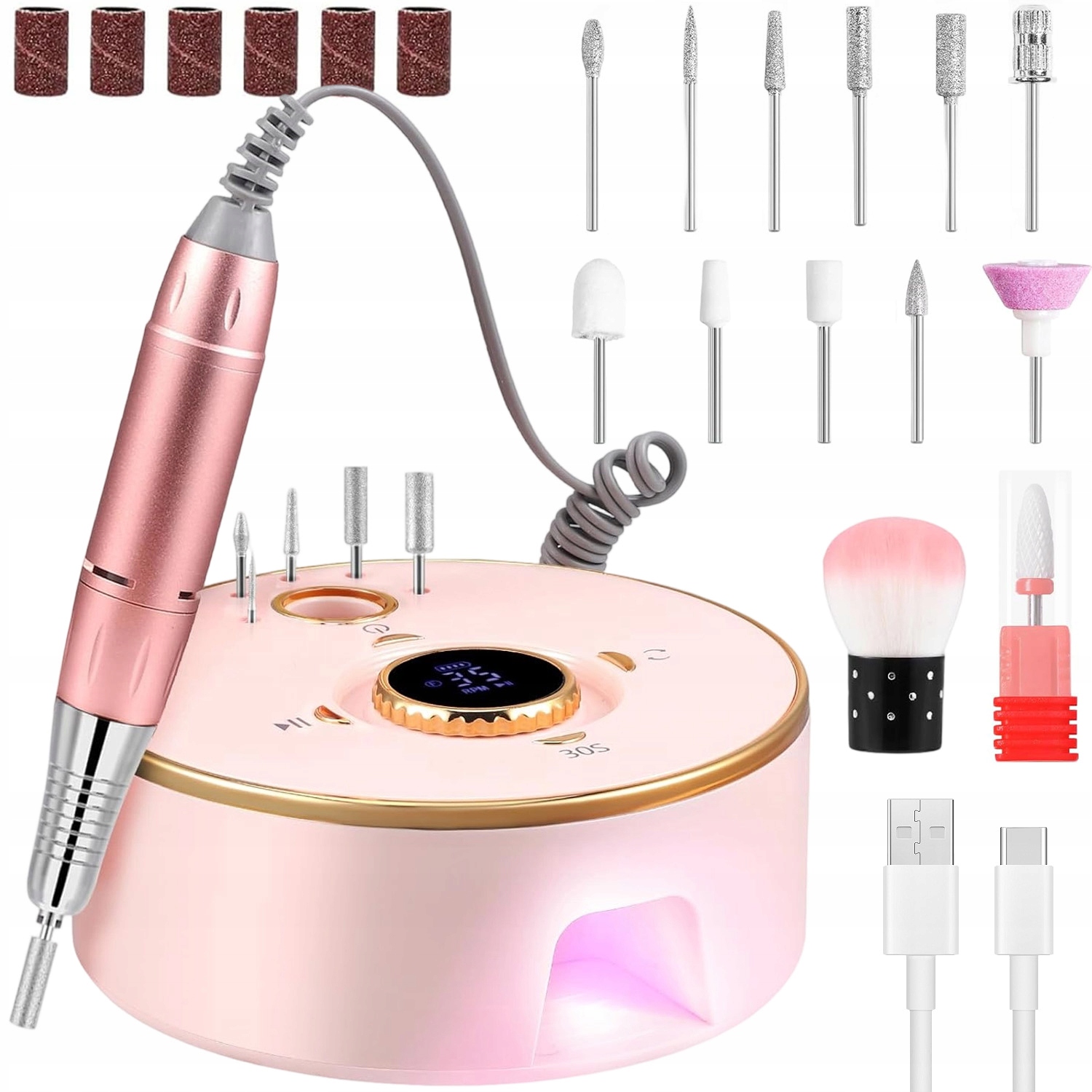 Bruska Na Nehty Manikúra Pedikúra Profesionální Výkon Bonus Frézy 2 V 1