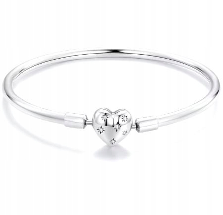 Klasický náramek s přívěskem srdce hvězdy 19 Cm stříbro 925 s925