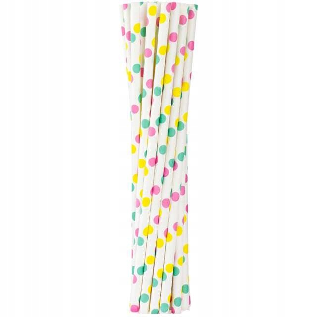 rurki SŁOMKI kolorowe GROSZKI do napojów MIX EKO