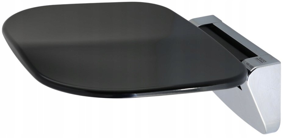 Krzesełko siedzisko prysznicowe ścienne czarne składane.