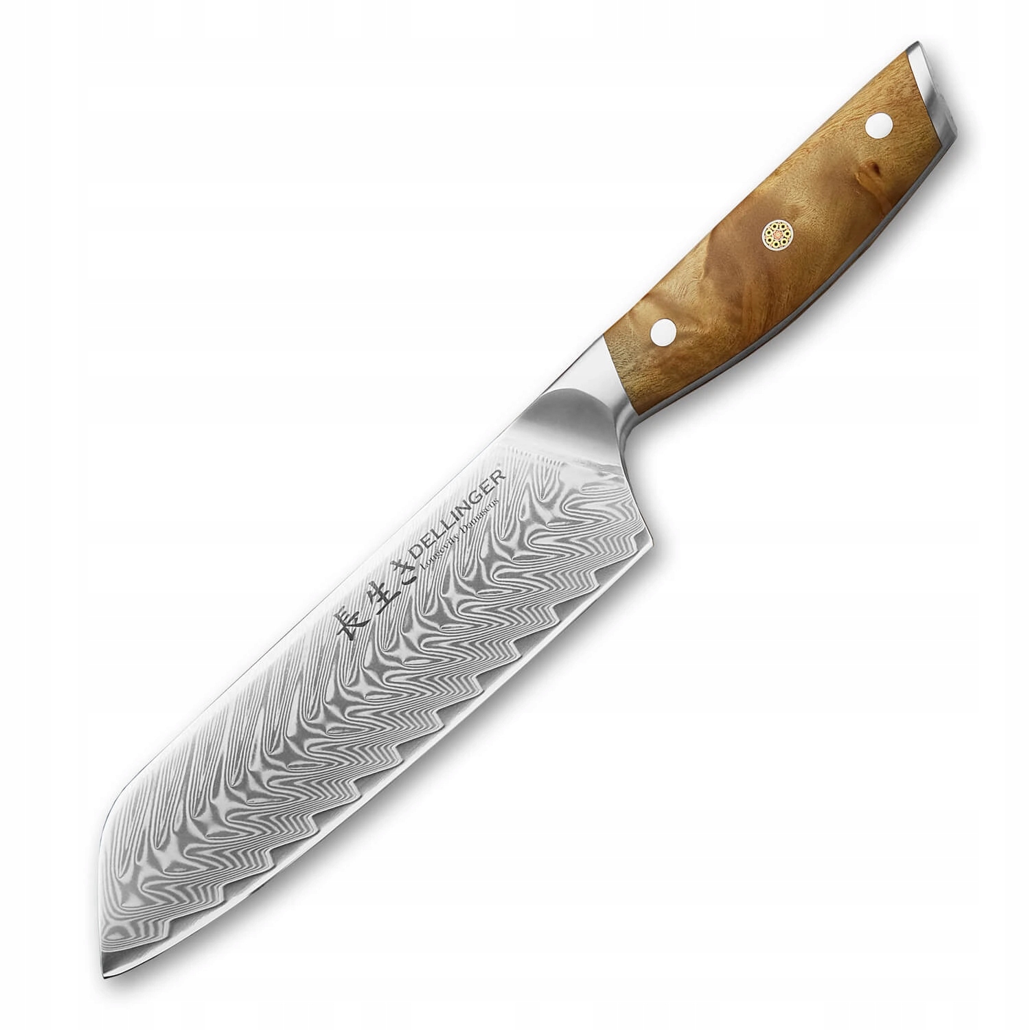 Kuchynský nôž Santoku 180 mm Dellinger Longevity Damascus Edition
