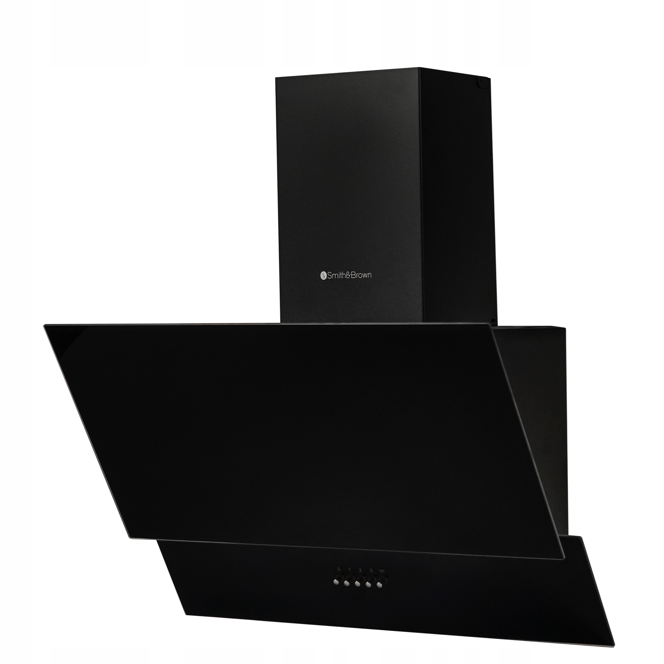 Okap kuchenny kominowy 60 cm Smith&Brown SHCS-653-B3 czarne szkło