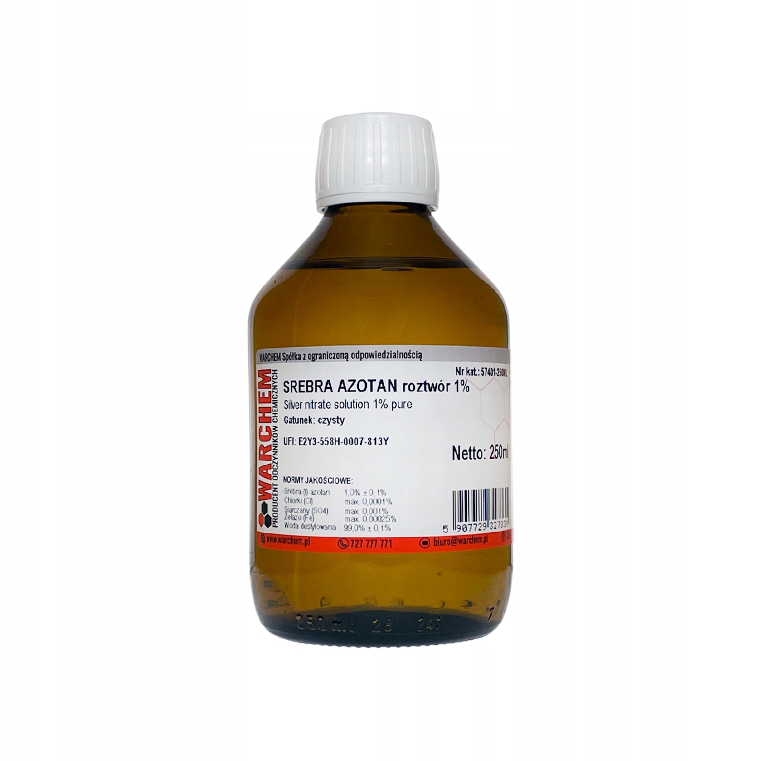 Azotan Srebra roztwór 1% czysty 250ml