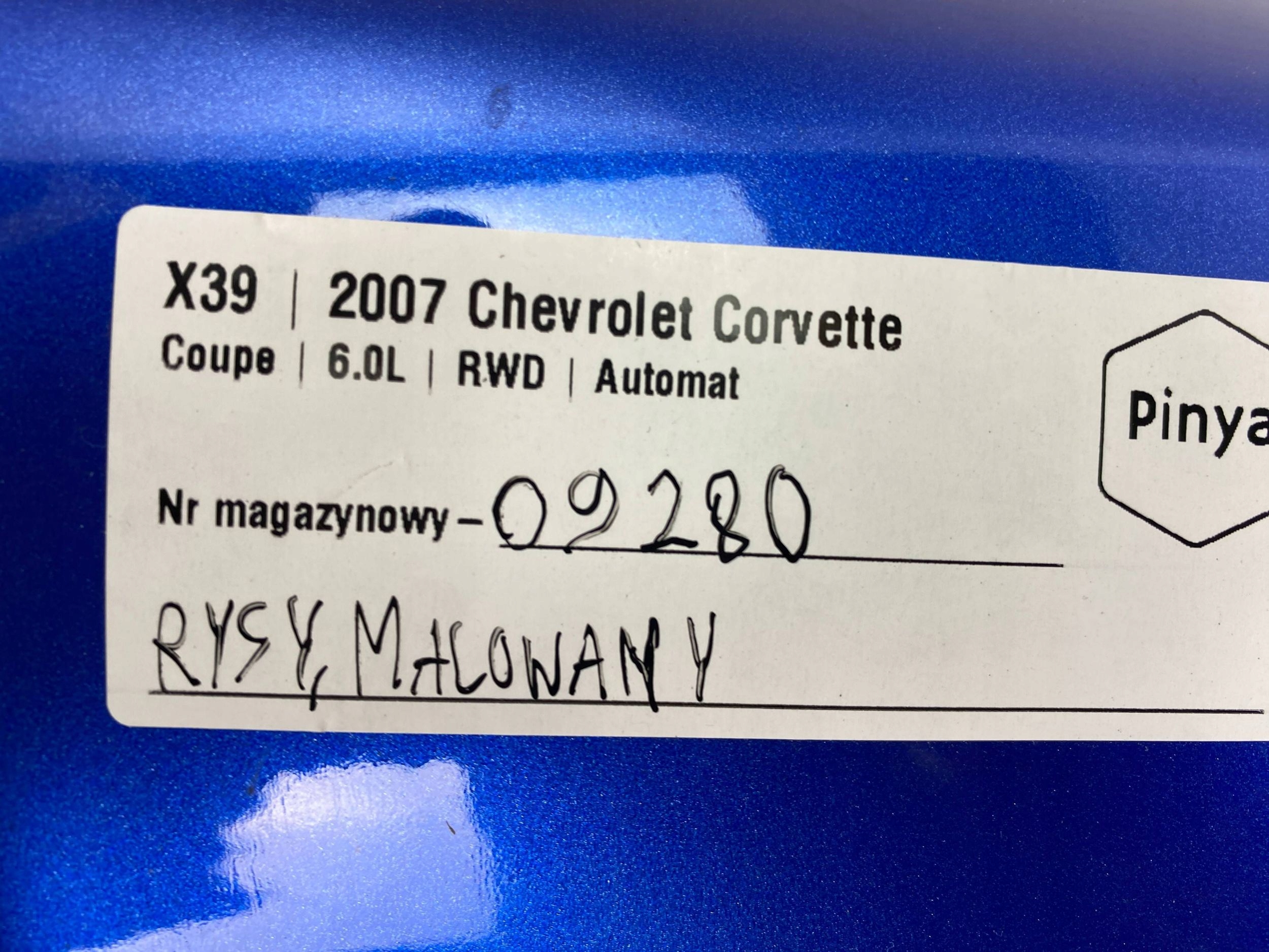 parafango Destra Chevrolet Corvette C6 2007