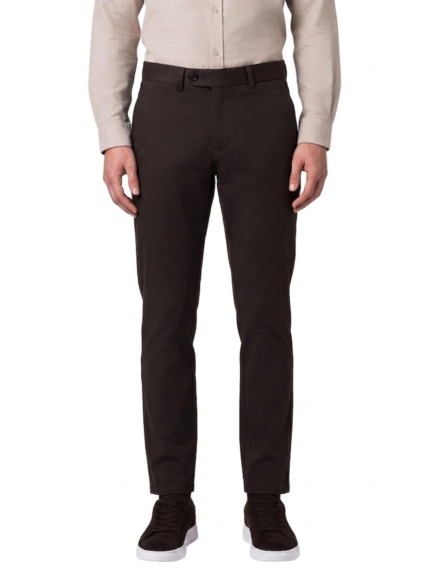 Elegantní ležérní kalhoty v hnědé barvě Pako Lorente vel L34 W38