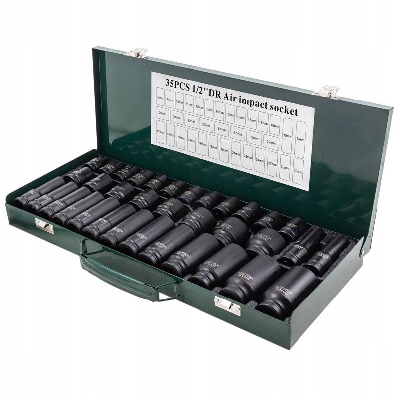 NASADKI UDAROWE 1/2" ZESTAW NASADEK UDAROWYCH 35 ELEMENTÓW+ GRZECHOTKA Marka Rockforce