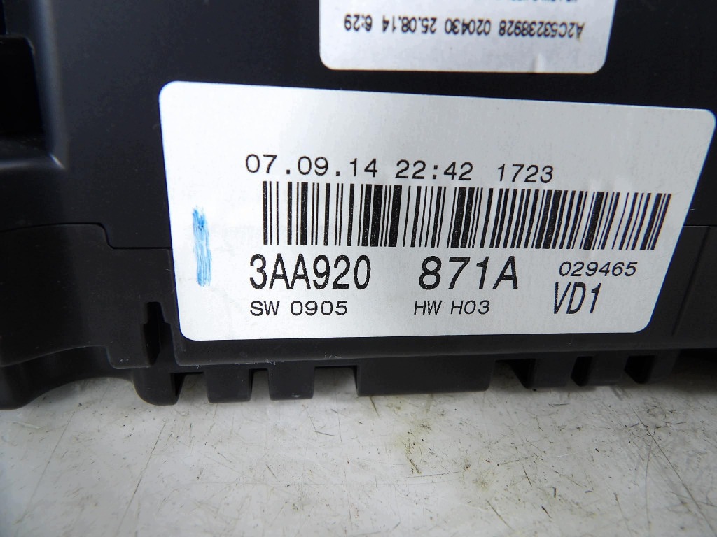 dials 3AA920871A VW PASSAT B7 2.0TDI