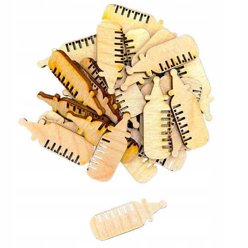 SCRAPKI BUTELKA BUTELECZKA SKLEJKA METRYCZKA 5CM 10SZT
