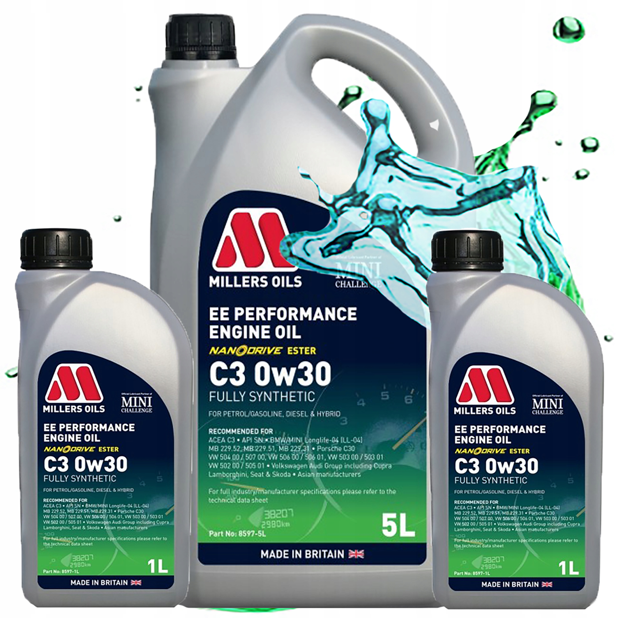 Syntetický Motorový Olej Millers Ee Performance C3 0W30 Estery Nano 7L