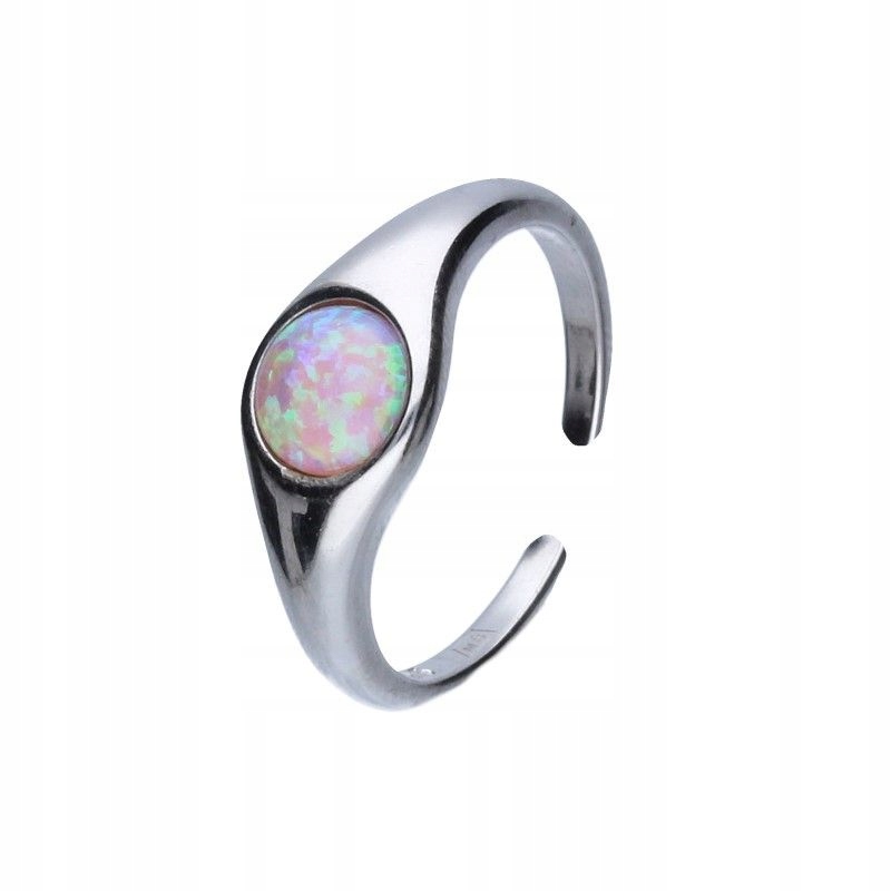 Dámský prstýnek ze stříbra 925 otevřený s Růžovým Opálem, módní, značkový, velikost 18