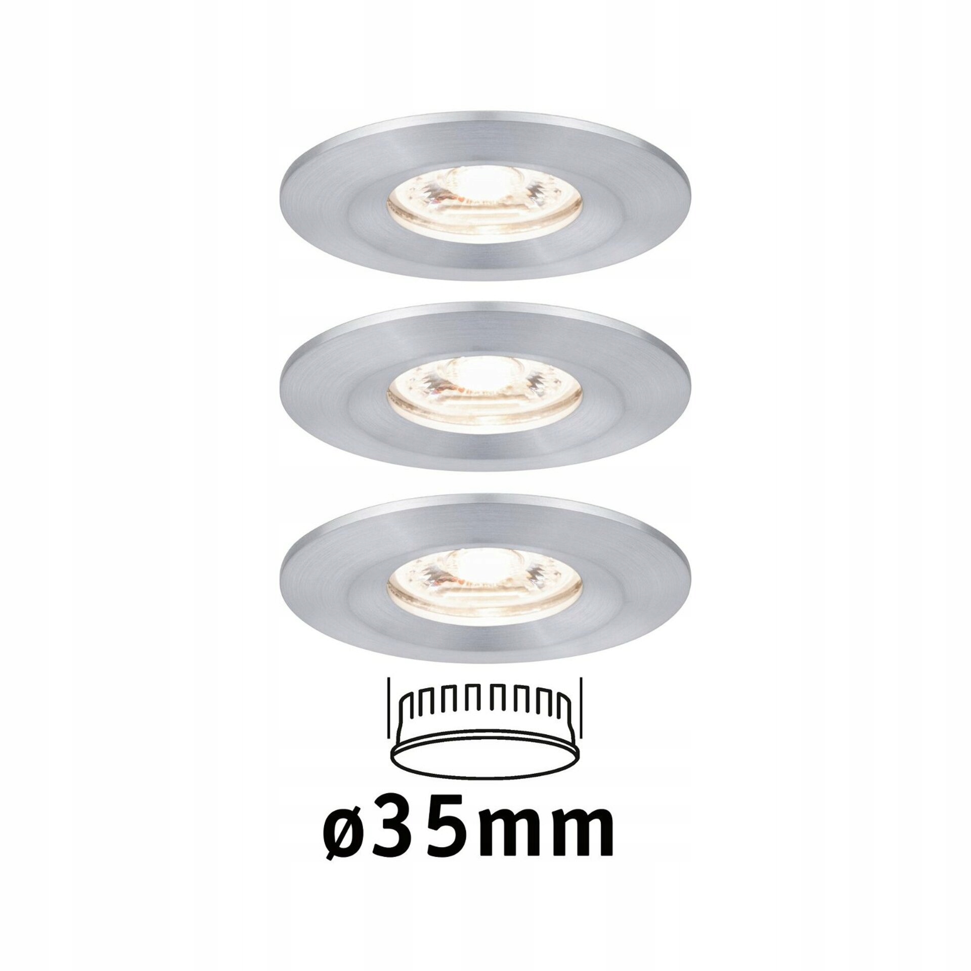 Paulmann Led vstavané svietidlo Nova mini 3x4W 2700K IP44 hliník, set
