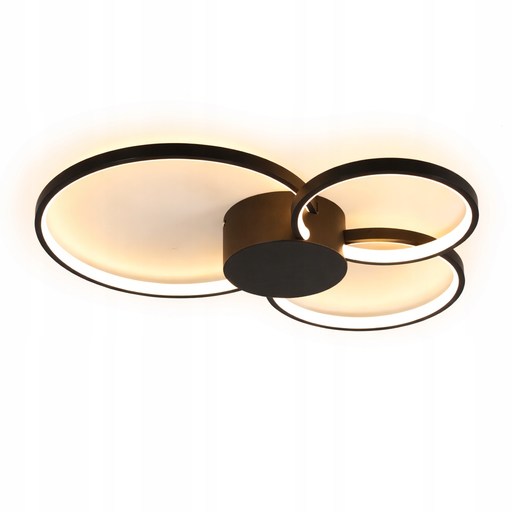 LAMPA WISZĄCA SUFITOWA LED CZARNA OKRĄGŁA NOWOCZESNA DO SYPIALNI 3000K 46W