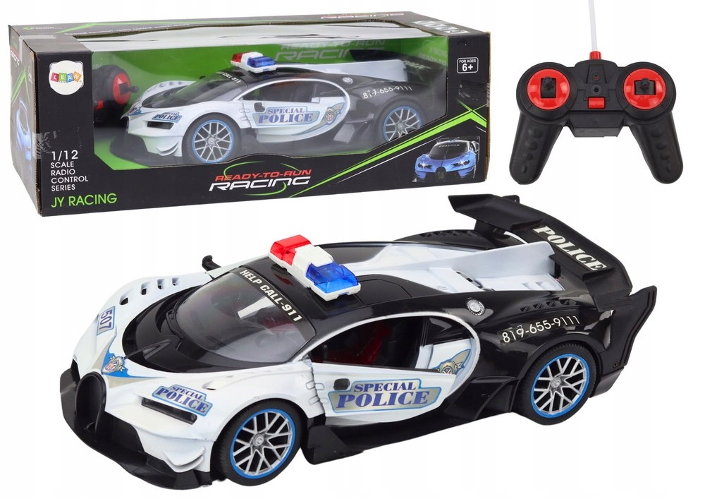 Auto Zdalnie Sterowane Rc Policyjne w Skali Biały