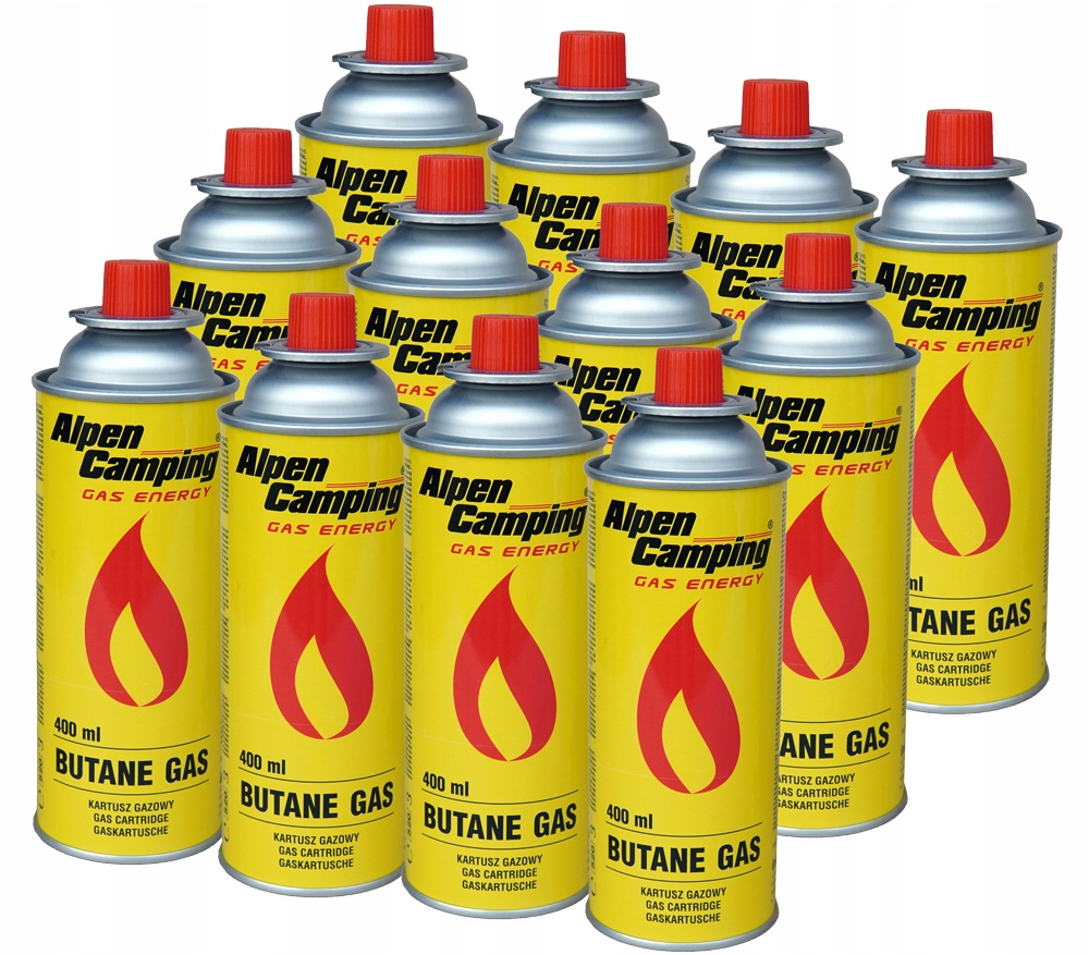 Gaz kartusz Nabój gazowy Alpen Camping do kuchenki palnika 400ml x12