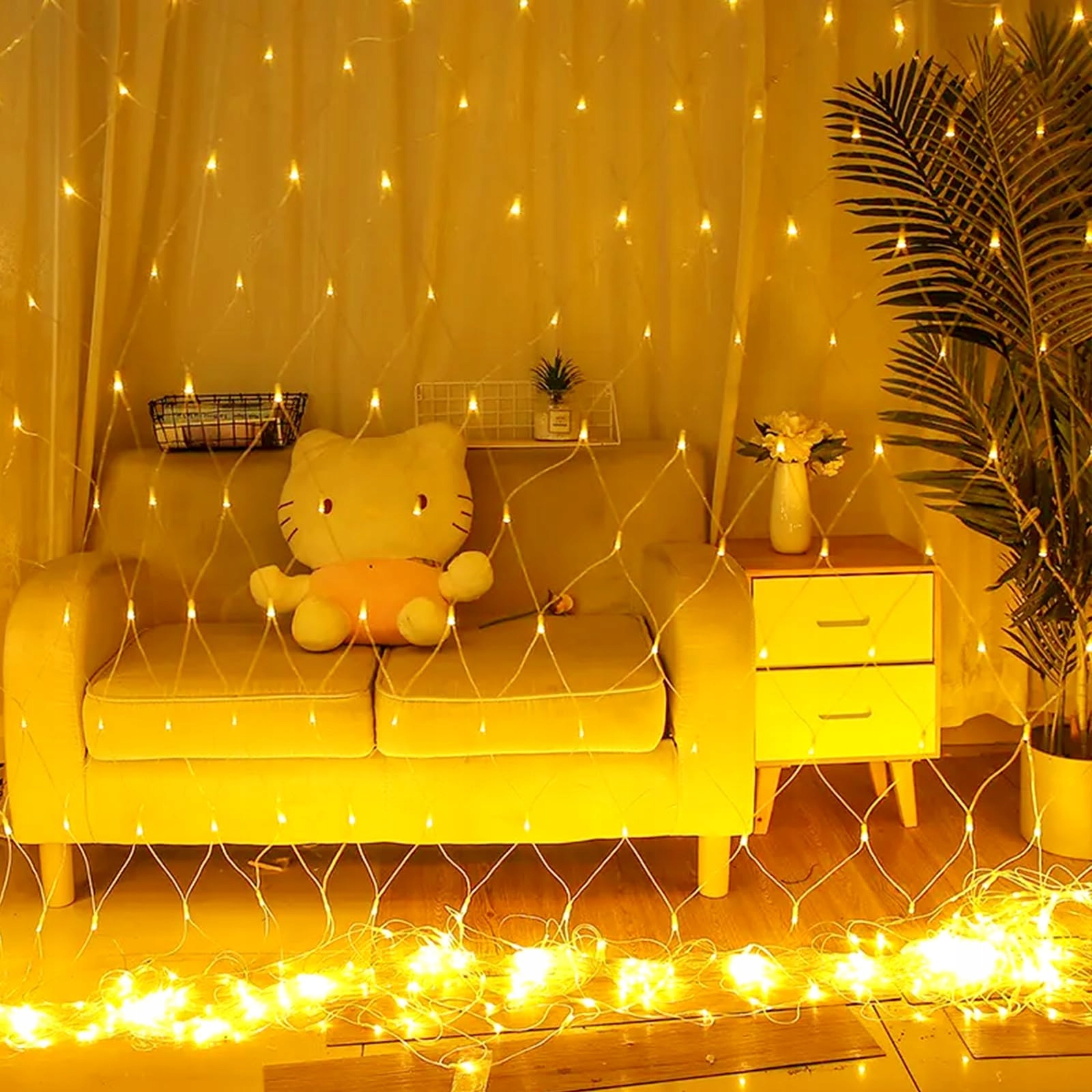 GHONLZIN SOLARNE LAMPKI GIRLANDA ŚWIETLNA 8 TRYBÓW WODOODPORNE 1,5x1,5M — miniatura 7