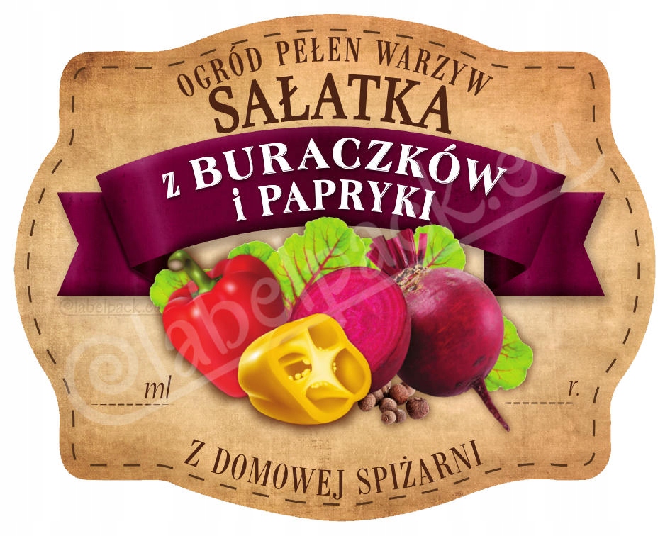 

Sałatka Z Buraczki I Pap Etykieta, naklejka 10x