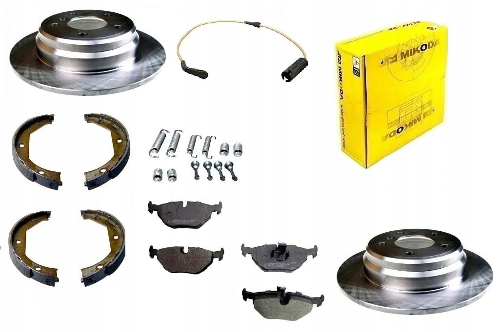 Kotouče Kostky Snímač Čelistí Bmw 5 E39 Sedan Zadní Sada Plné 298MM