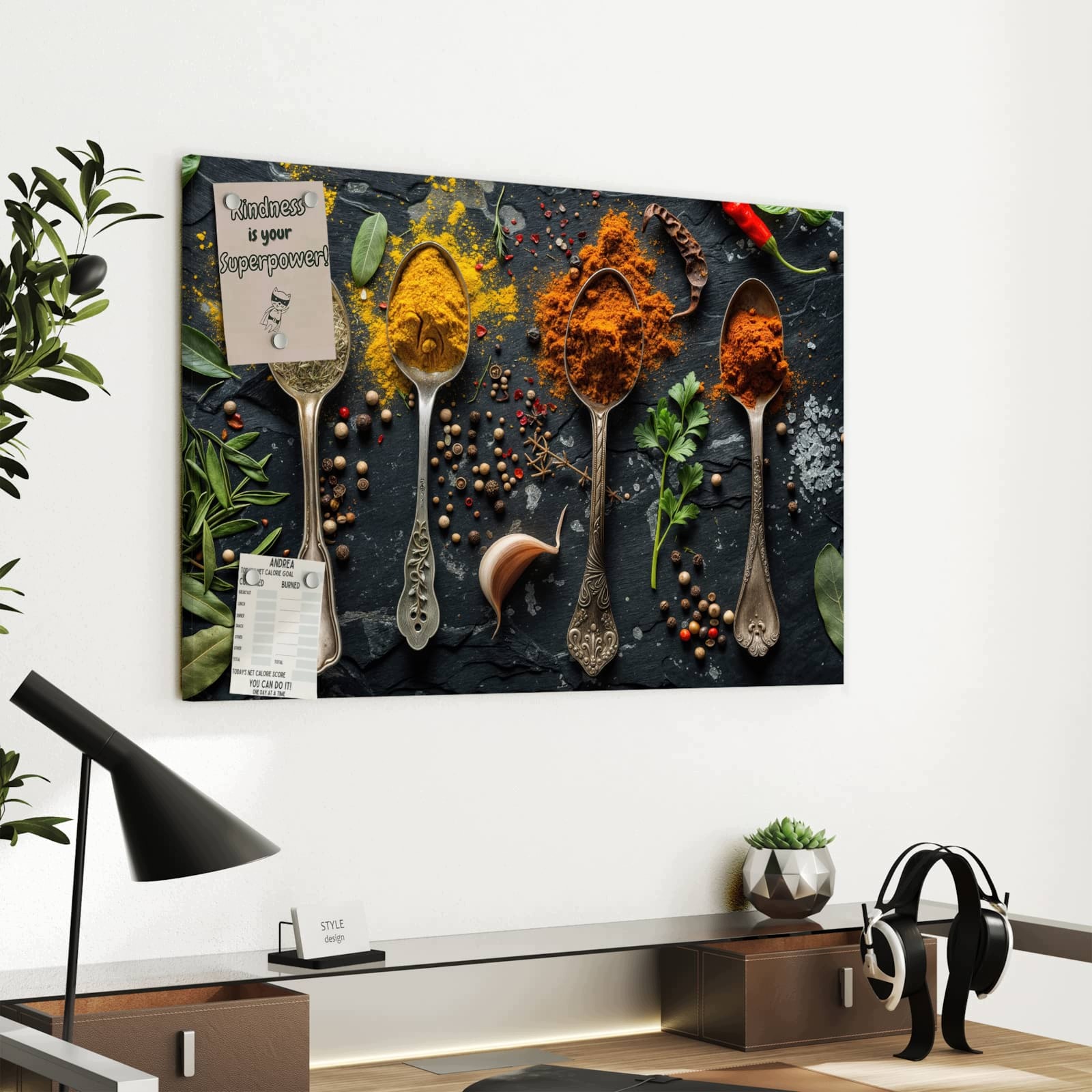 Magnetická tabule Koření Lžíce Mix 60 × 40 cm