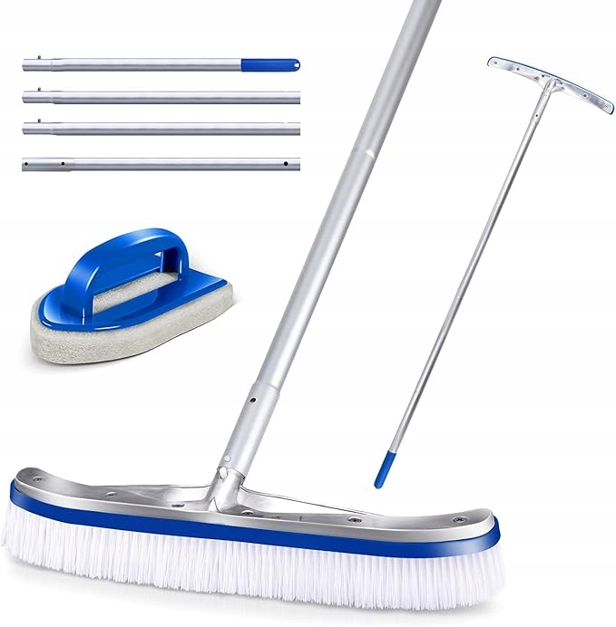 Levně Kartáč do bazénu Masthome 45 cm hliníkový s houbičkou na stěny podlah