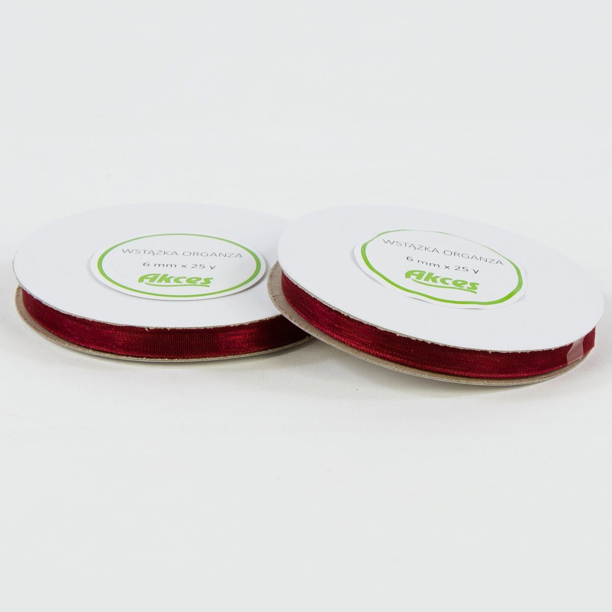 

Tasiemka szyfonowa bordowa bordo organza 6mm 22m