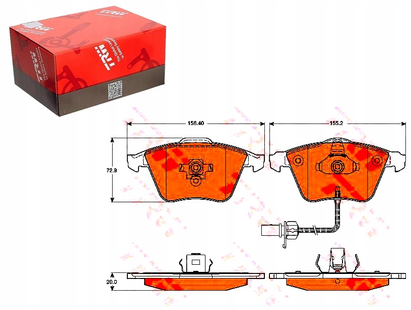 Brzdové Destičky Vw Přední A4 A8 Trw Asistent Kolize #34
