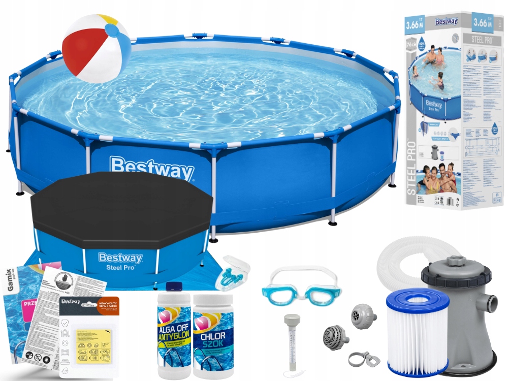 

Basen Ogrodowy Bestway Stelażowy 366x76 56681 15w1