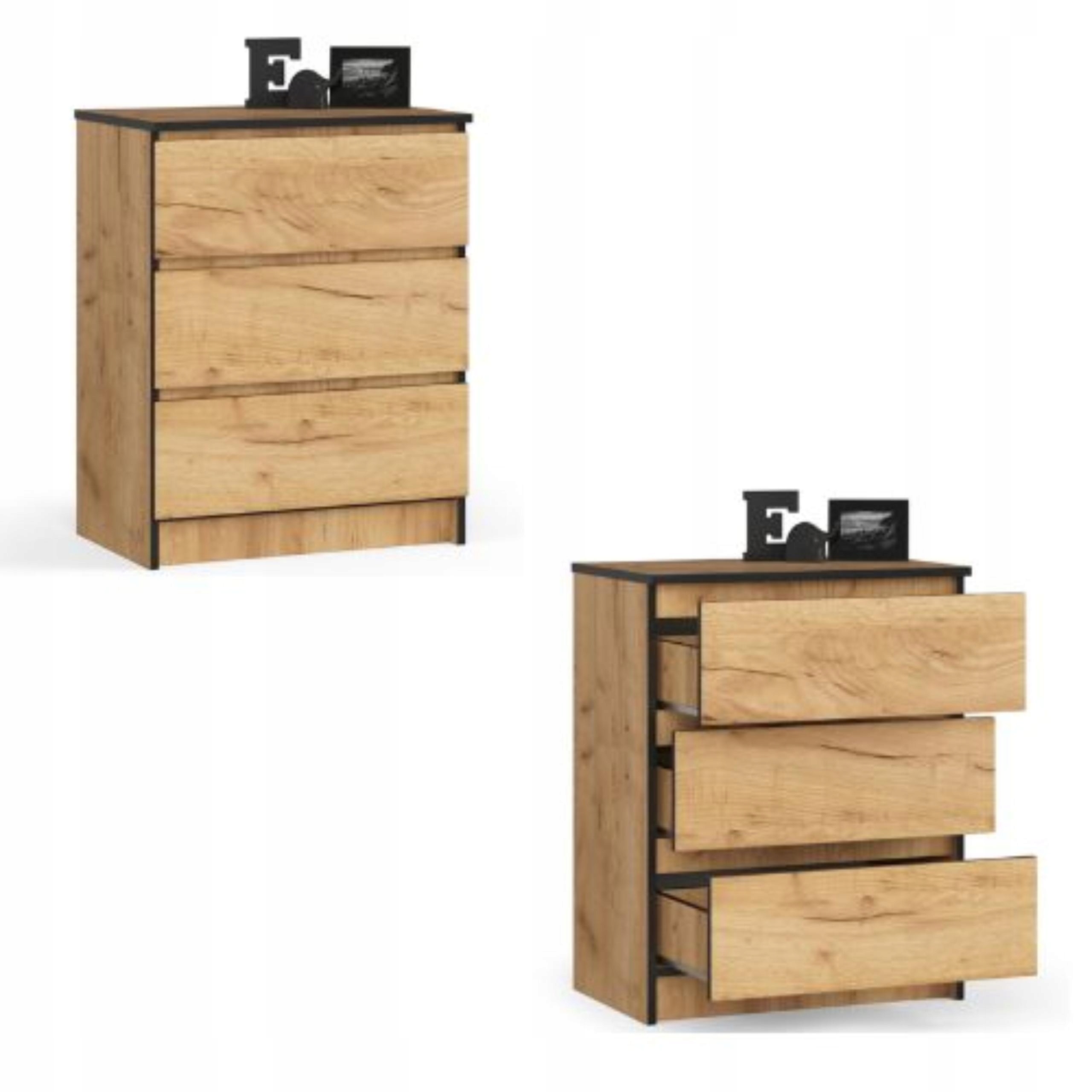 Komoda, skrinka K60 3, zásuvky craft Akd