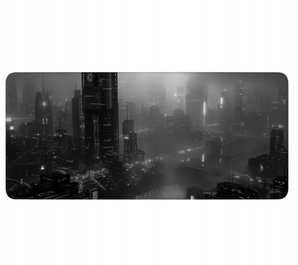 Podkładka pod mysz Humans+Robots 4F Dark City 90 x 40cm Czarna Gamingowa