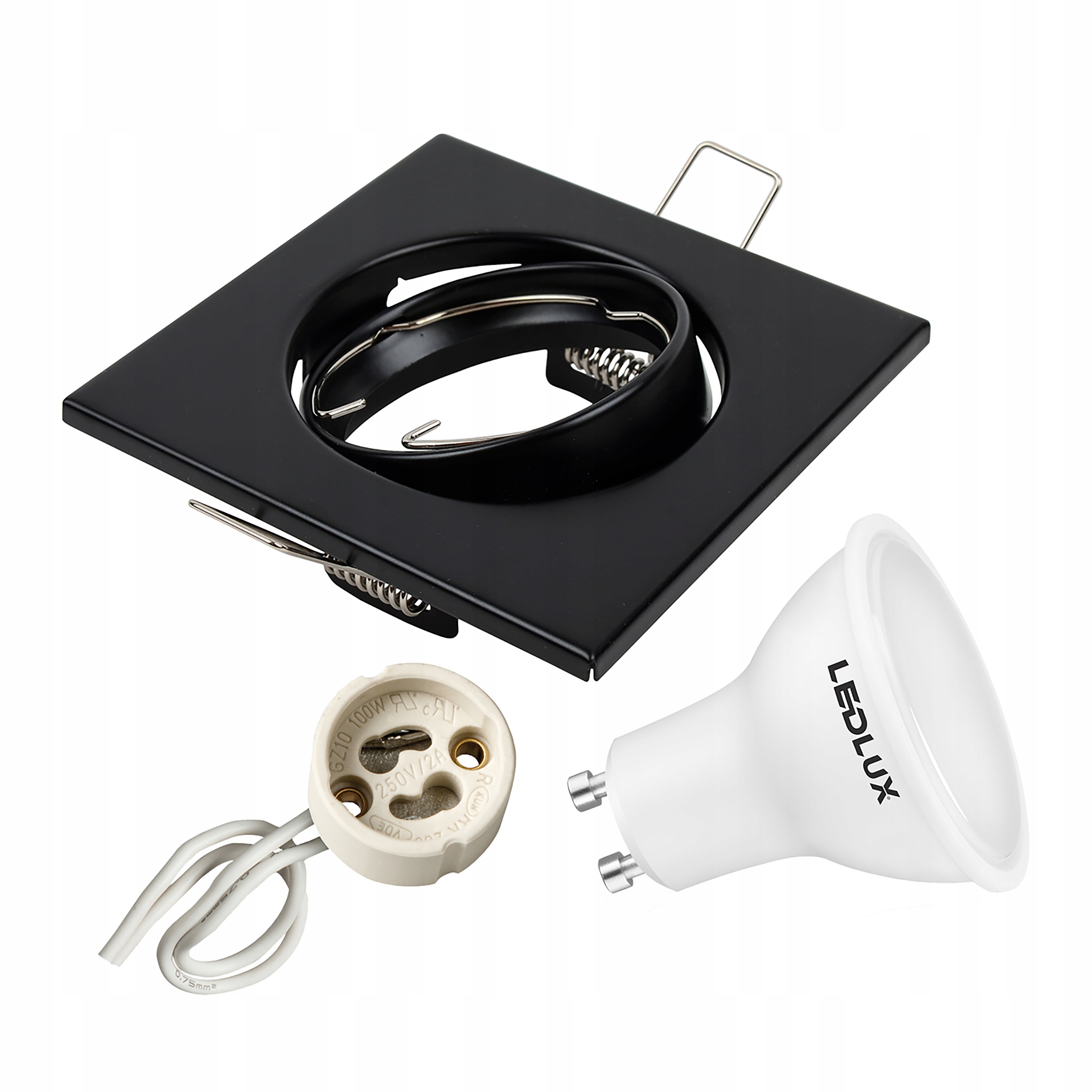 Oprawa halogenowa RUCHOMA kwadrat + LED GU10 12W