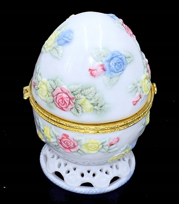 CUDOWNA STARA SZKATUŁKA- duża bomboniera-JAJO