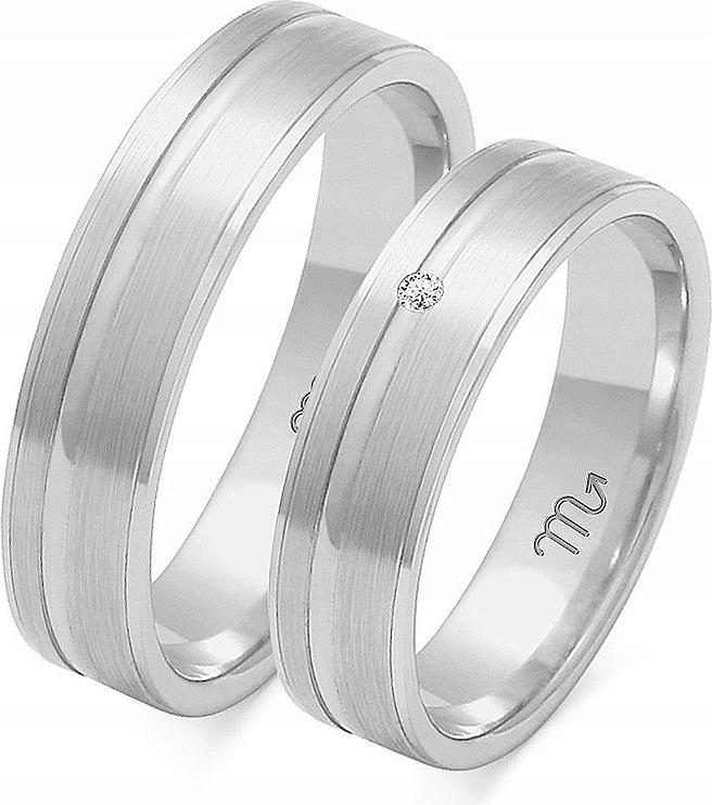 Bílé zlato snubní prsten svatba pro pár 585, 17 18 19, unisex kolekce gravírování