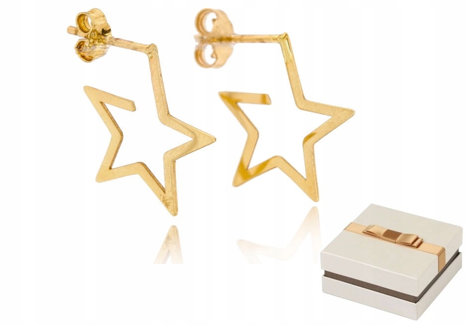 Zlato 585 Zlaté náušnice Hvězda tyčinky 14 karátů