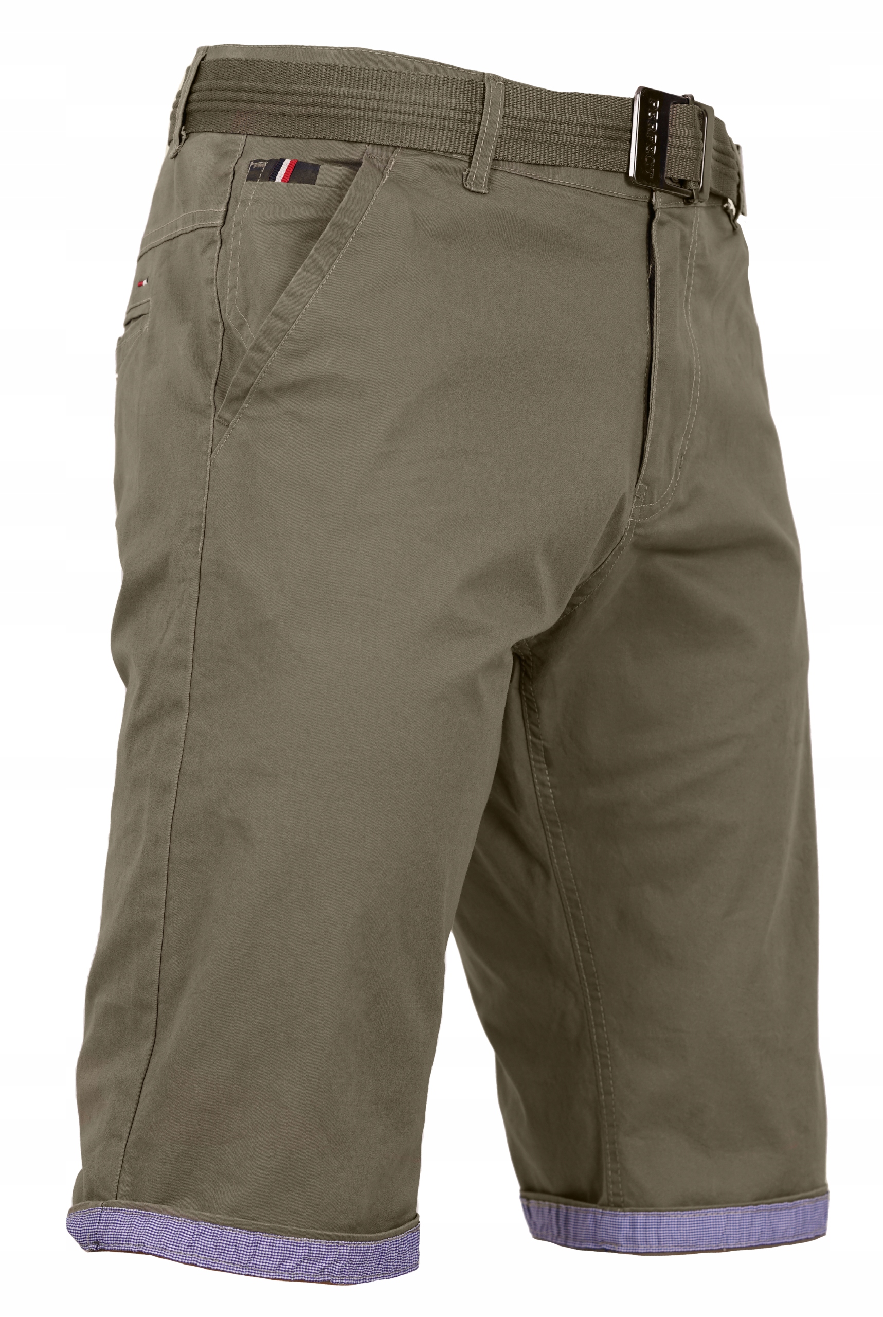 Krótkie Spodenki Męskie Casual Szorty Bawełniane Z Paskiem Za Kolano 2XL