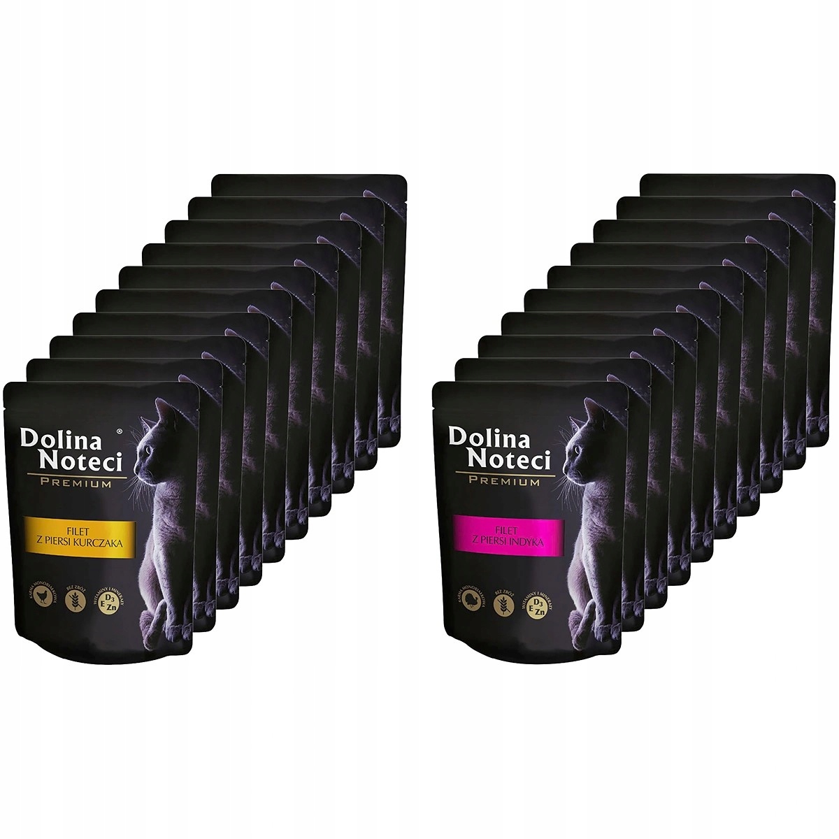 Levně Dolina Noteci Prémiové Mokré krmivo pro kočky filé pro kočky s kuřecími prsy a krůtím filetem