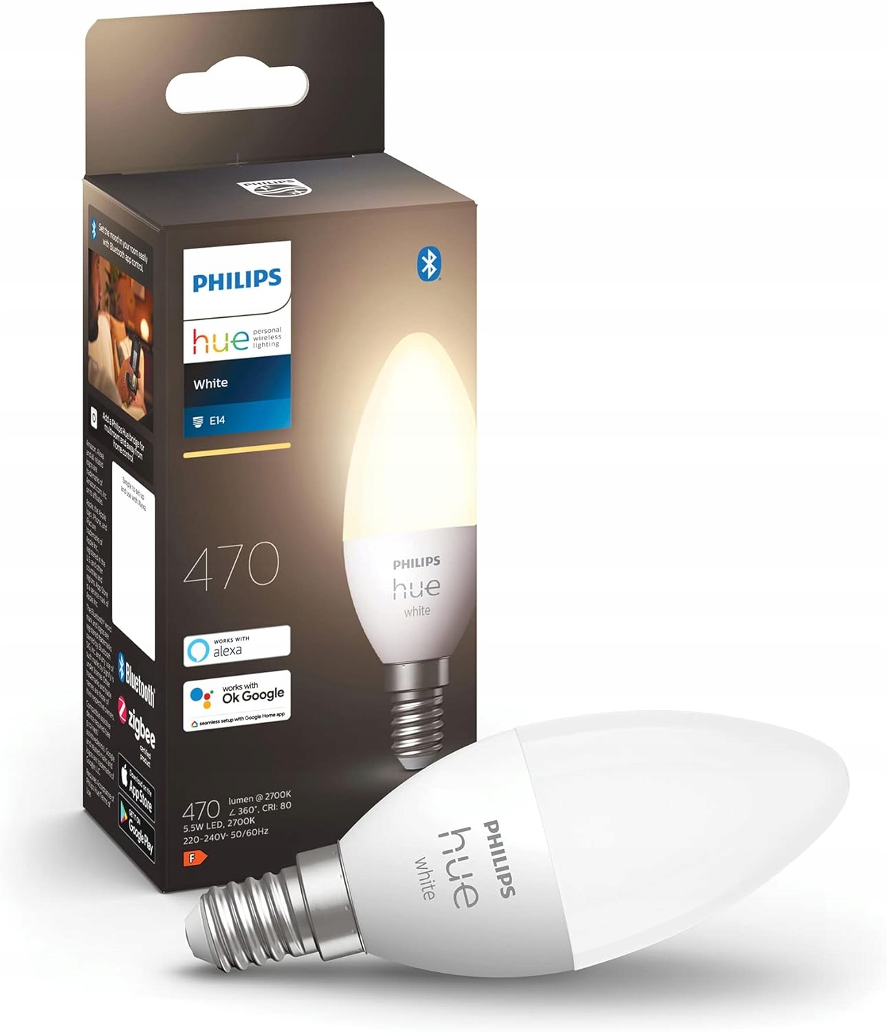 Led žárovka E14 B39 5,5W 470lm 2700K Smart Chytrá Bílá Philips Hue