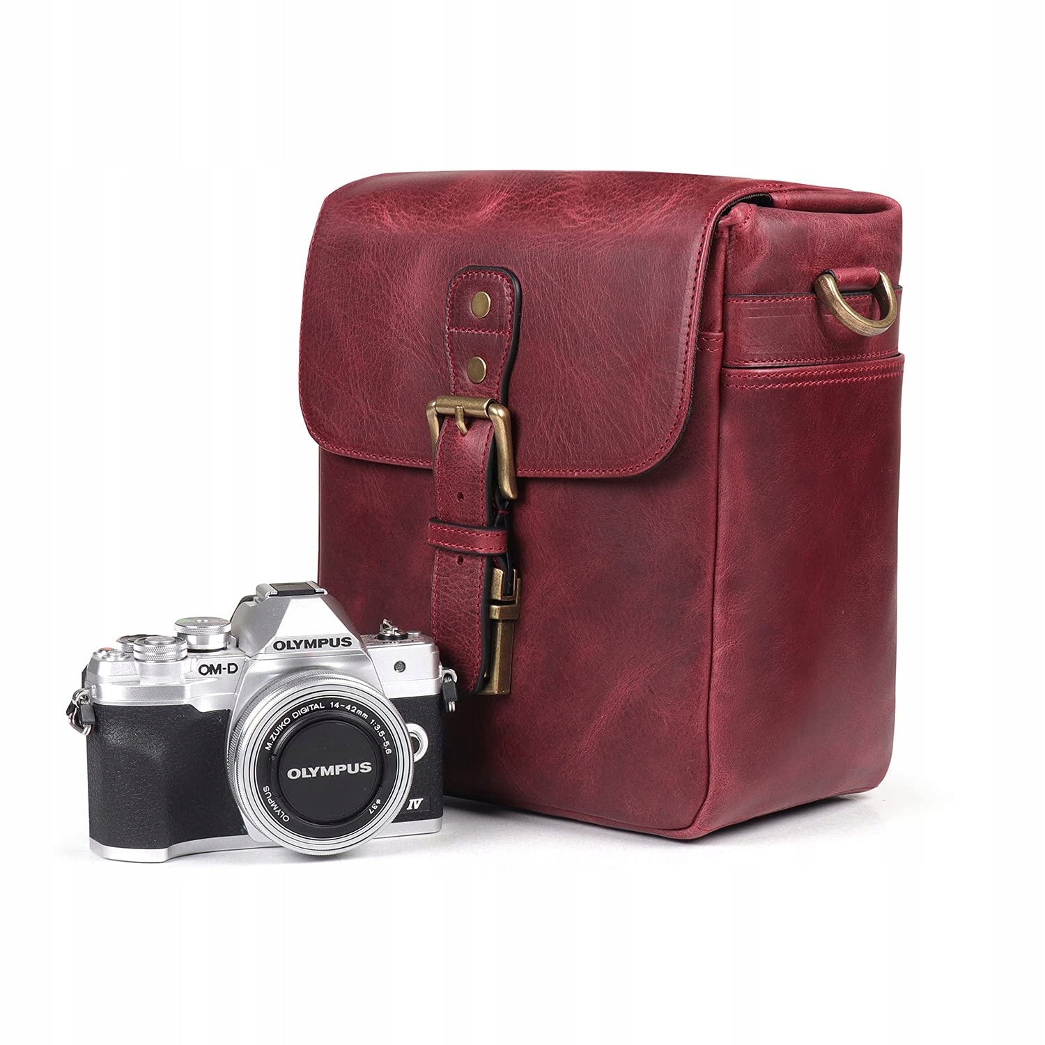 MEGAGEAR Torres Mini Torba Skórzana Na Aparaty Bezlusterkowe DSLR Maroon — miniatura 3