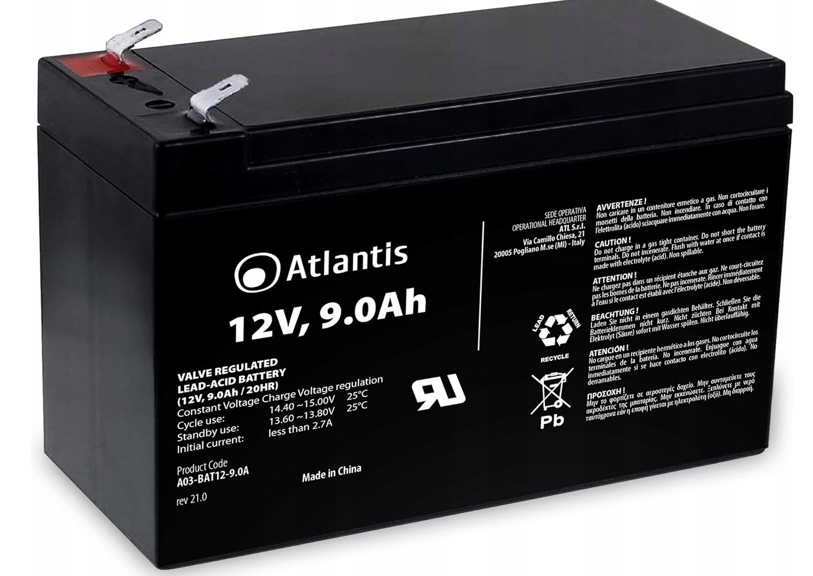 akumulator Atlantis 12V 9Ah