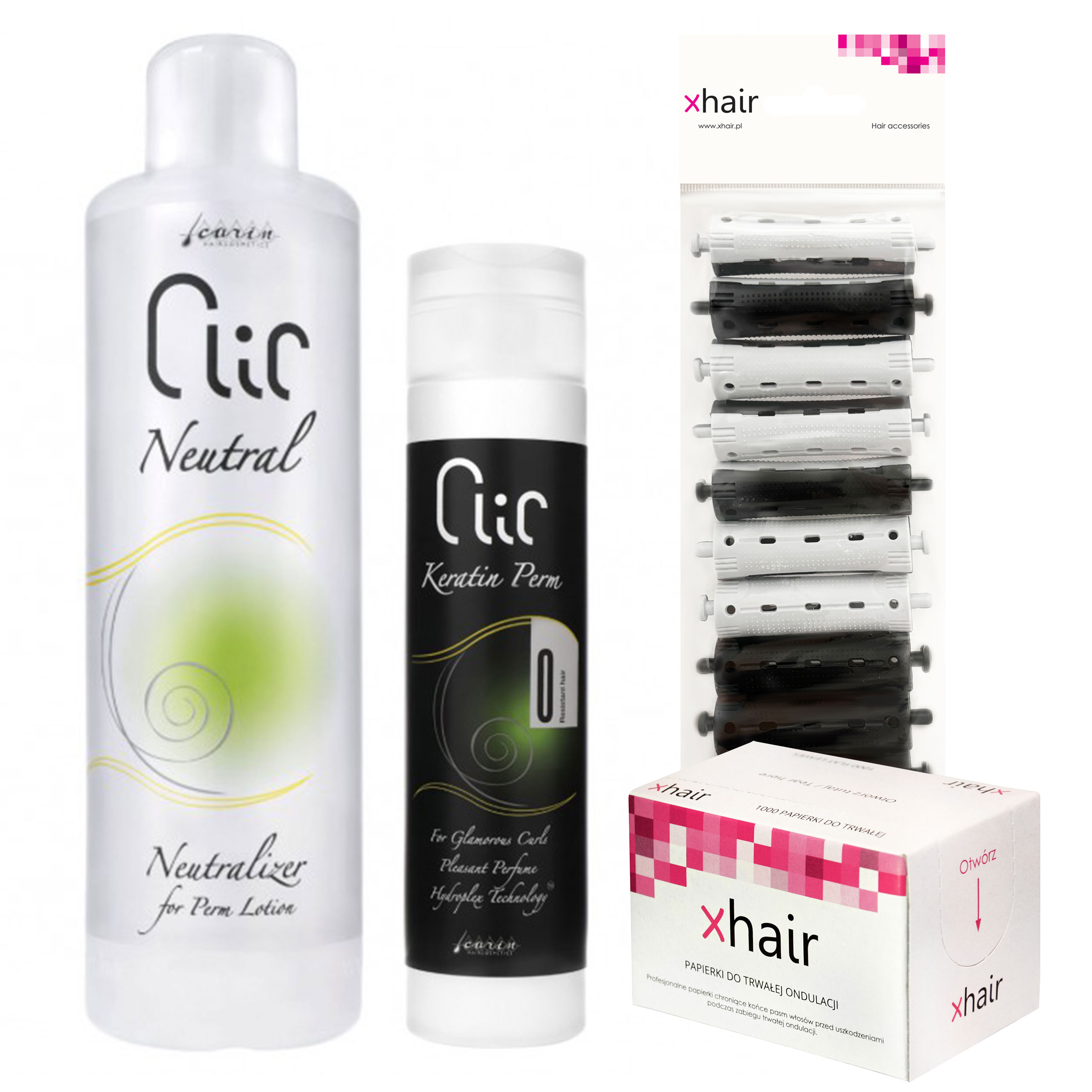 Velký Set pro trvalou ondulaci vlasů s válečky Carin Keratin Perm