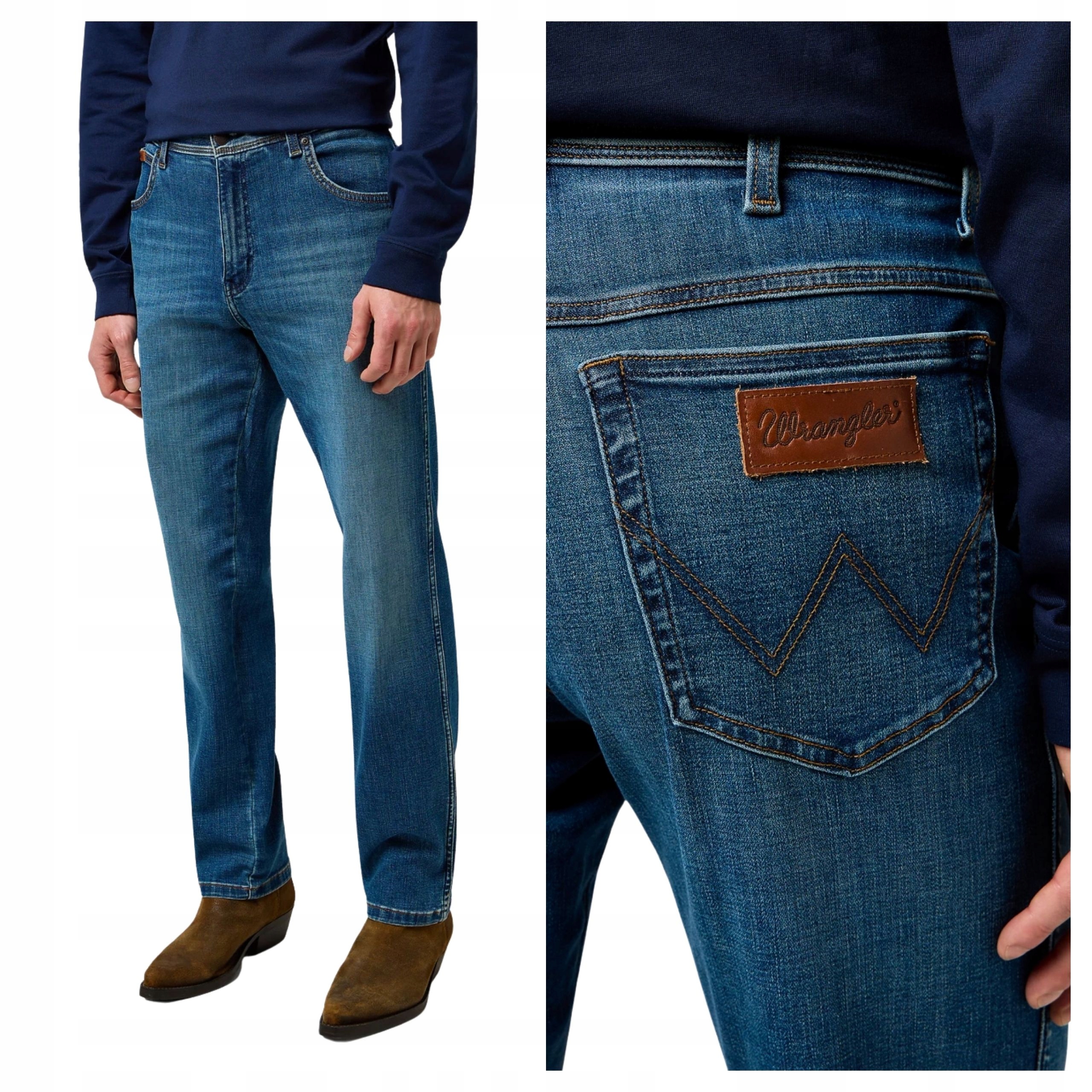 Pánské kalhoty Wrangler Texas Rouge Modré Džínové kalhoty Regular W32 L34