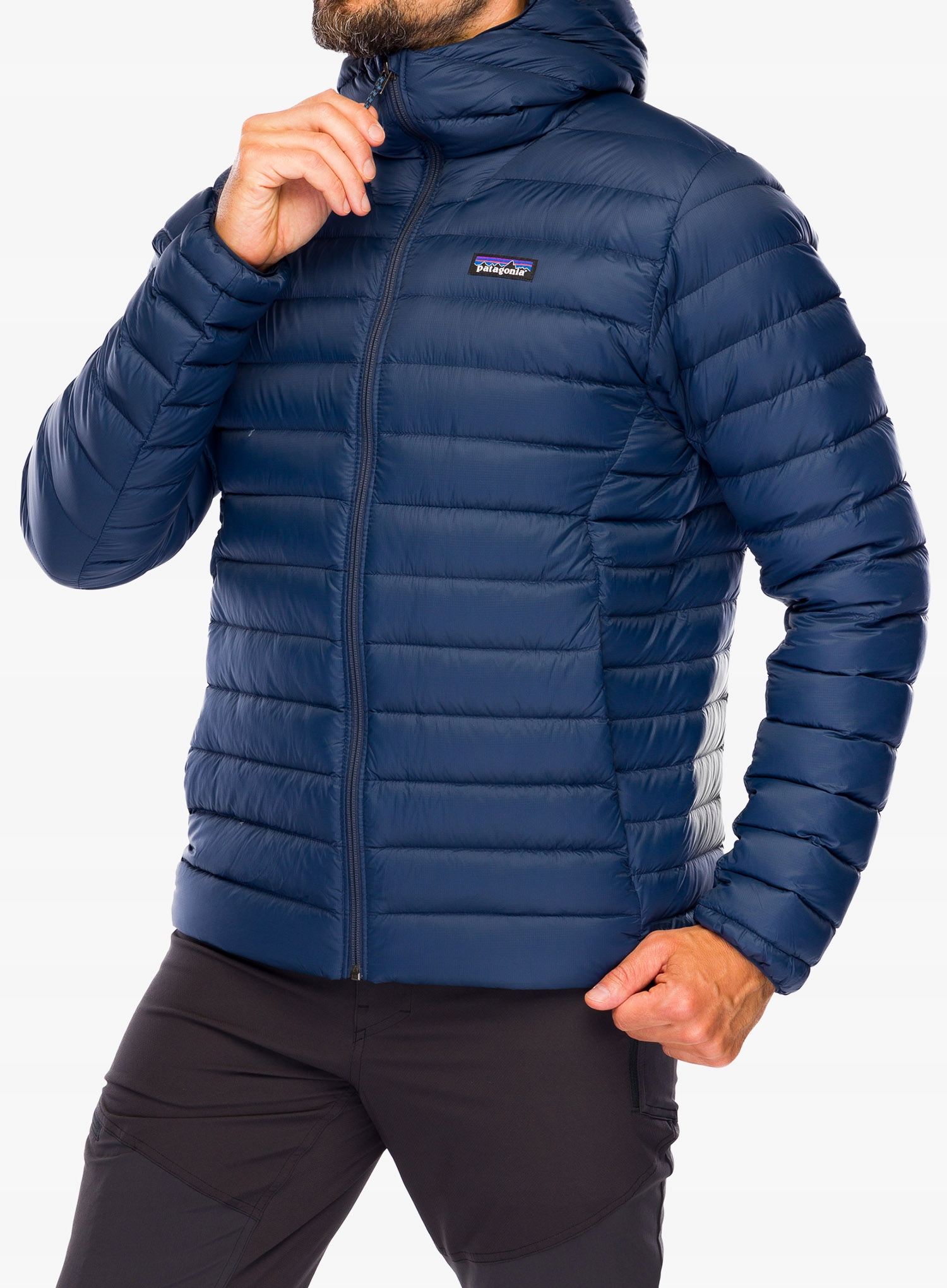 Péřová bunda Patagonia Down Sweater Hoody new navy S